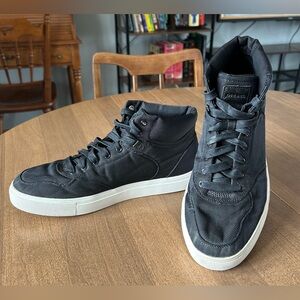 Diesel Invasion Men 10.5 Black Mesh White Mid High Top Designer Street Sneaker